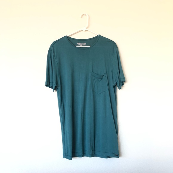 7 All For Mankind Long Green T Shirt - Picture 1 of 6